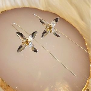 2/$25 Blossom Flower and Stem Threader Drop Earrings
